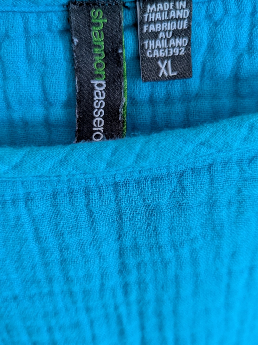Relaxed Crinkle Tunic in Bright Turquoise - Picture 2 of 7